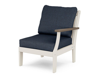 POLYWOOD® Braxton Modular Right Arm Chair in Sand / Kona / Marine Indigo