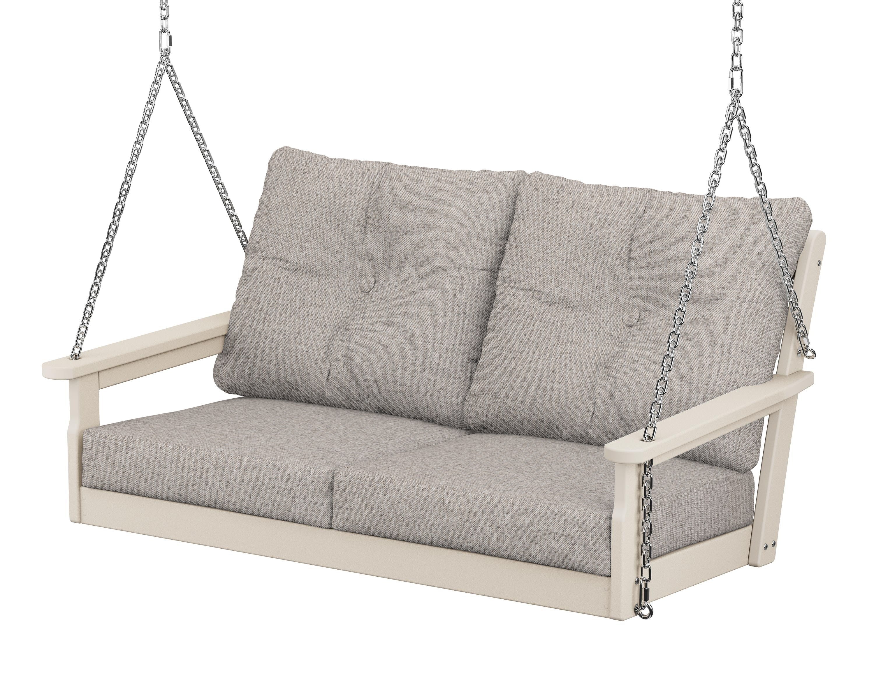 POLYWOOD® Vineyard Deep Seating Swing in Sand / Weathered Tweed