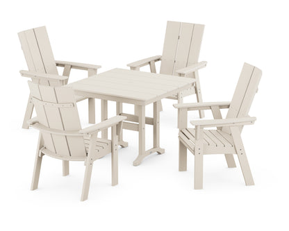 POLYWOOD® Modern Adirondack 5-Piece Farmhouse Dining Set in Sand