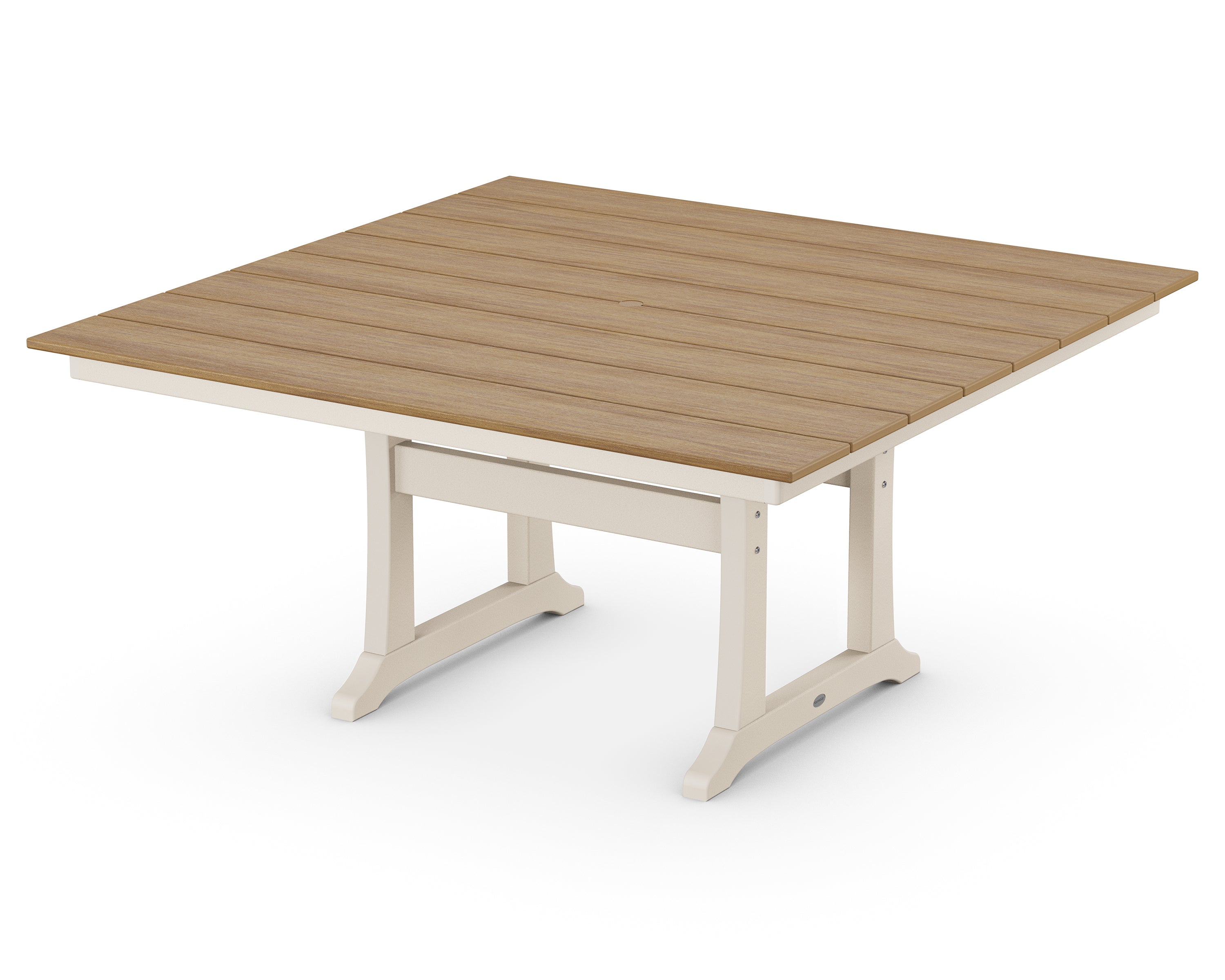POLYWOOD® Farmhouse Trestle 59" Dining Table in Sand / Natural