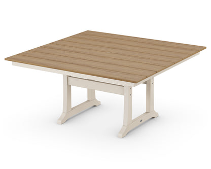 POLYWOOD® Farmhouse Trestle 59" Dining Table in Sand / Natural
