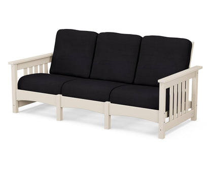 POLYWOOD® Club Mission Sofa in Sand / Midnight Linen