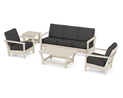 POLYWOOD® Harbour 5-Piece Deep Seating Set in Sand / Spectrum Carbon