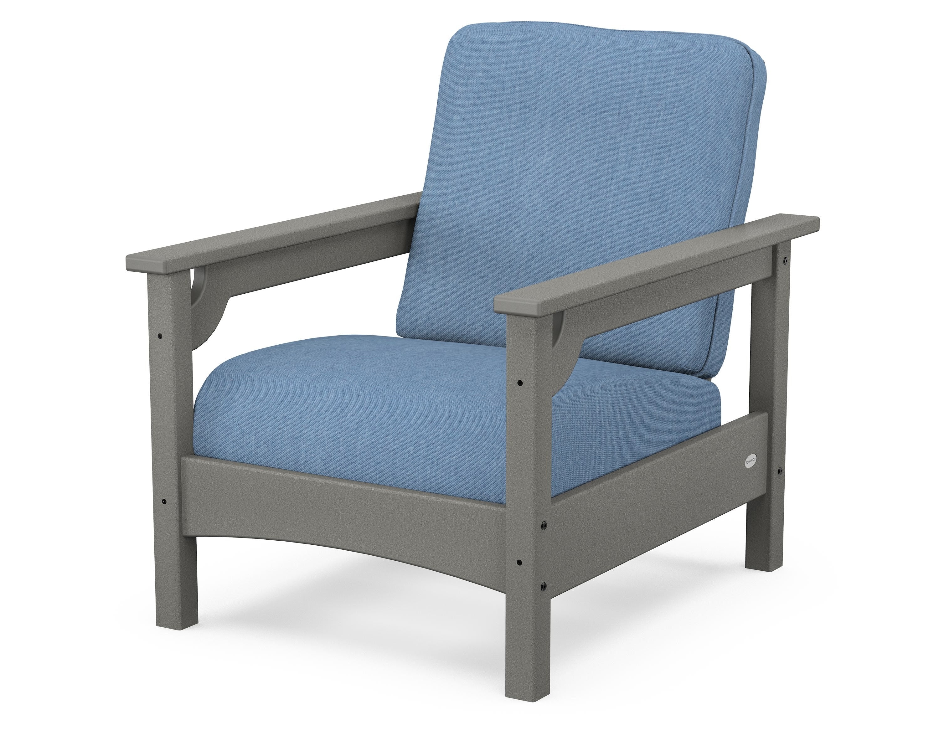 POLYWOOD® Club Chair in Slate Grey / Sky Blue