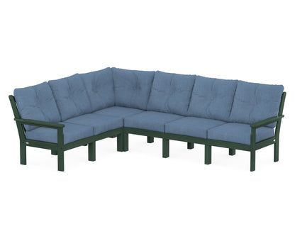POLYWOOD® Vineyard 6-Piece Sectional in Green / Sky Blue