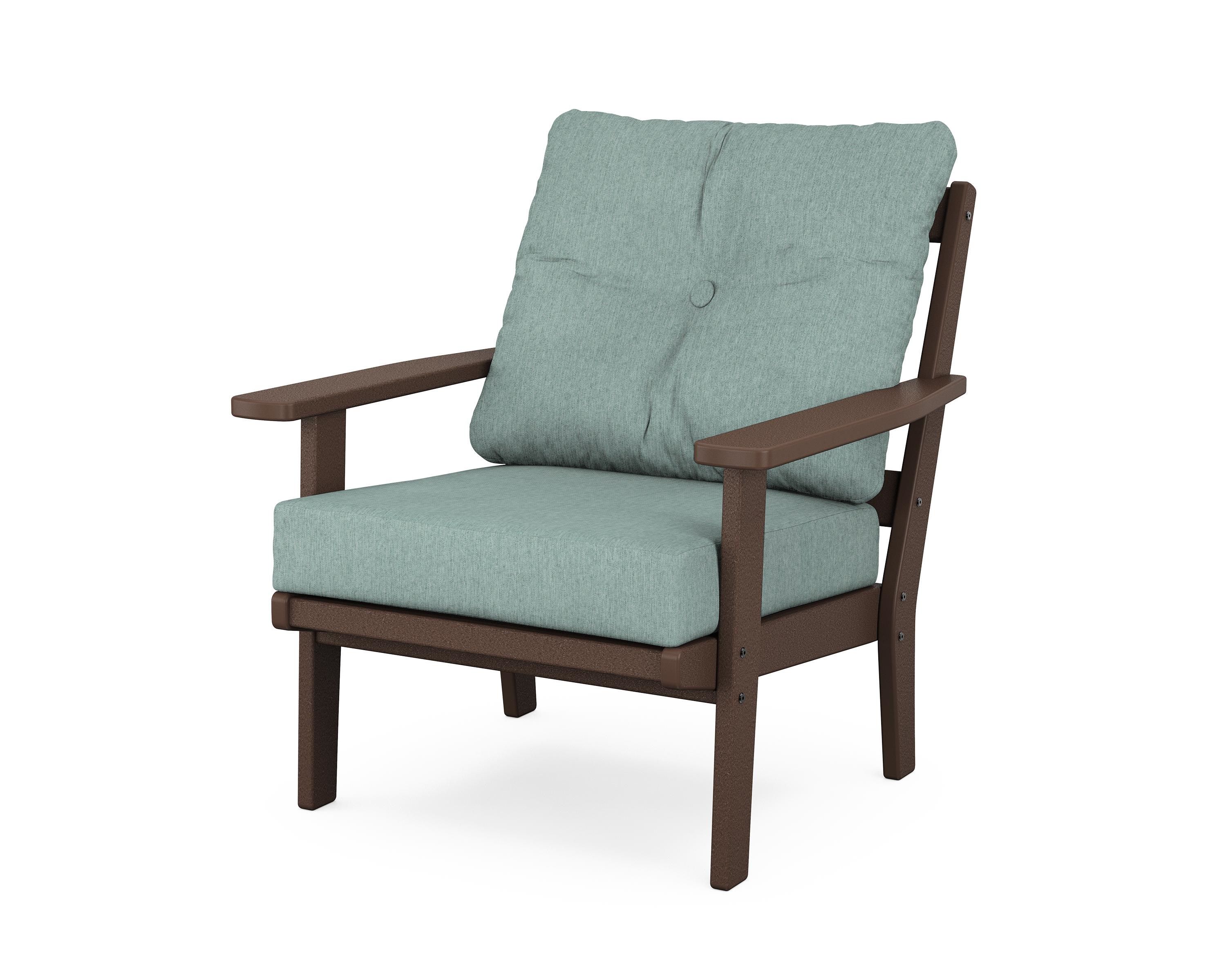 POLYWOOD® Oxford Deep Seating Chair in Mahogany / Glacier Spa