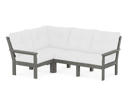 POLYWOOD® Vineyard 4-Piece Sectional in Slate Grey / Natural