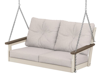POLYWOOD® Vineyard Deep Seating Swing in Sand / Kona / Dune Burlap