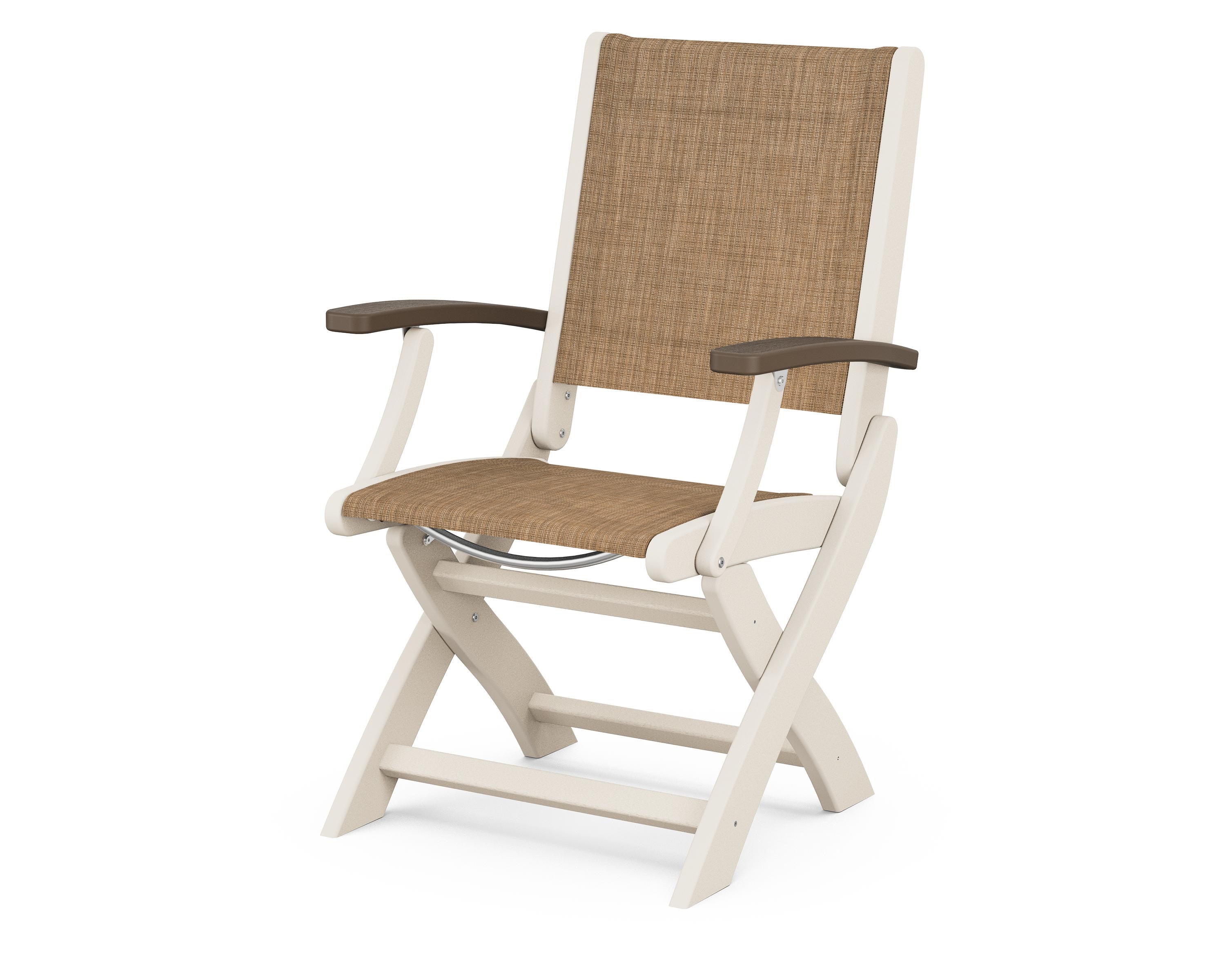 POLYWOOD® Coastal Folding Chair in Sand / Kona / Burlap Sling