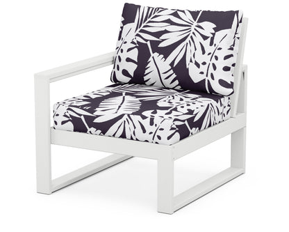 POLYWOOD® EDGE Modular Left Arm Chair in White / Leaf Navy