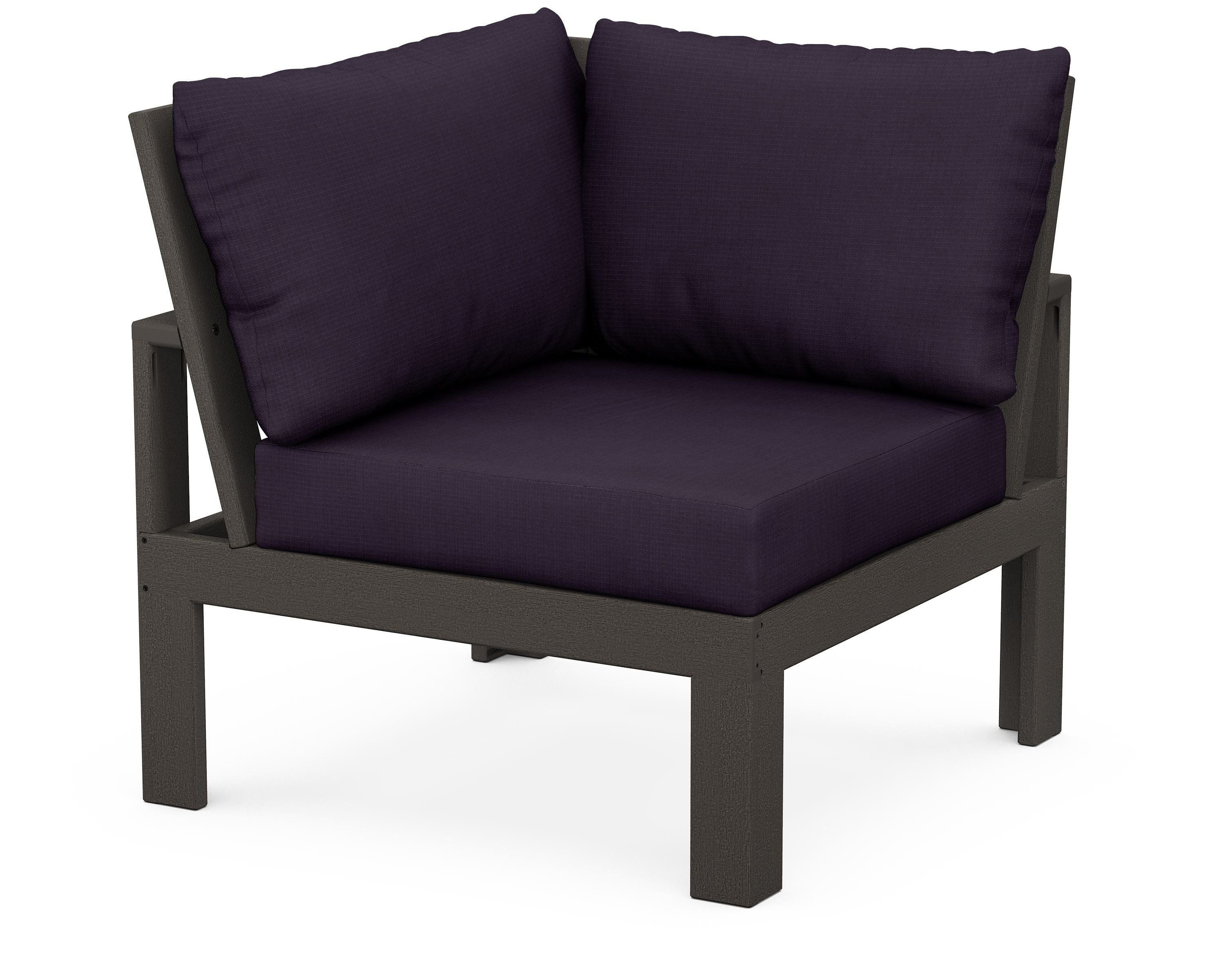 Unbranded Modular Corner Chair in Vintage Coffee / Navy Linen