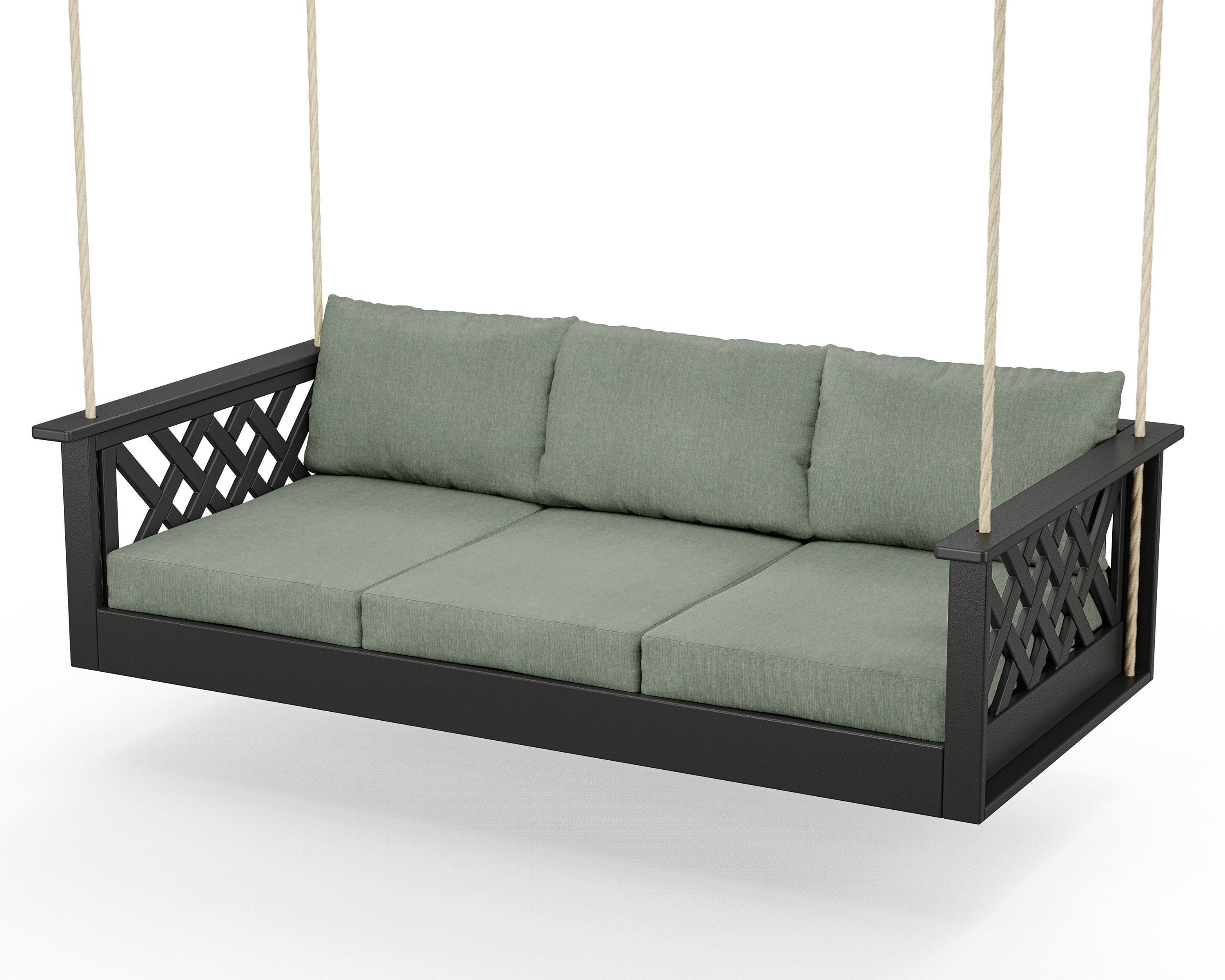 Country Living Wovendale Daybed Swing in Black / Cast Sage