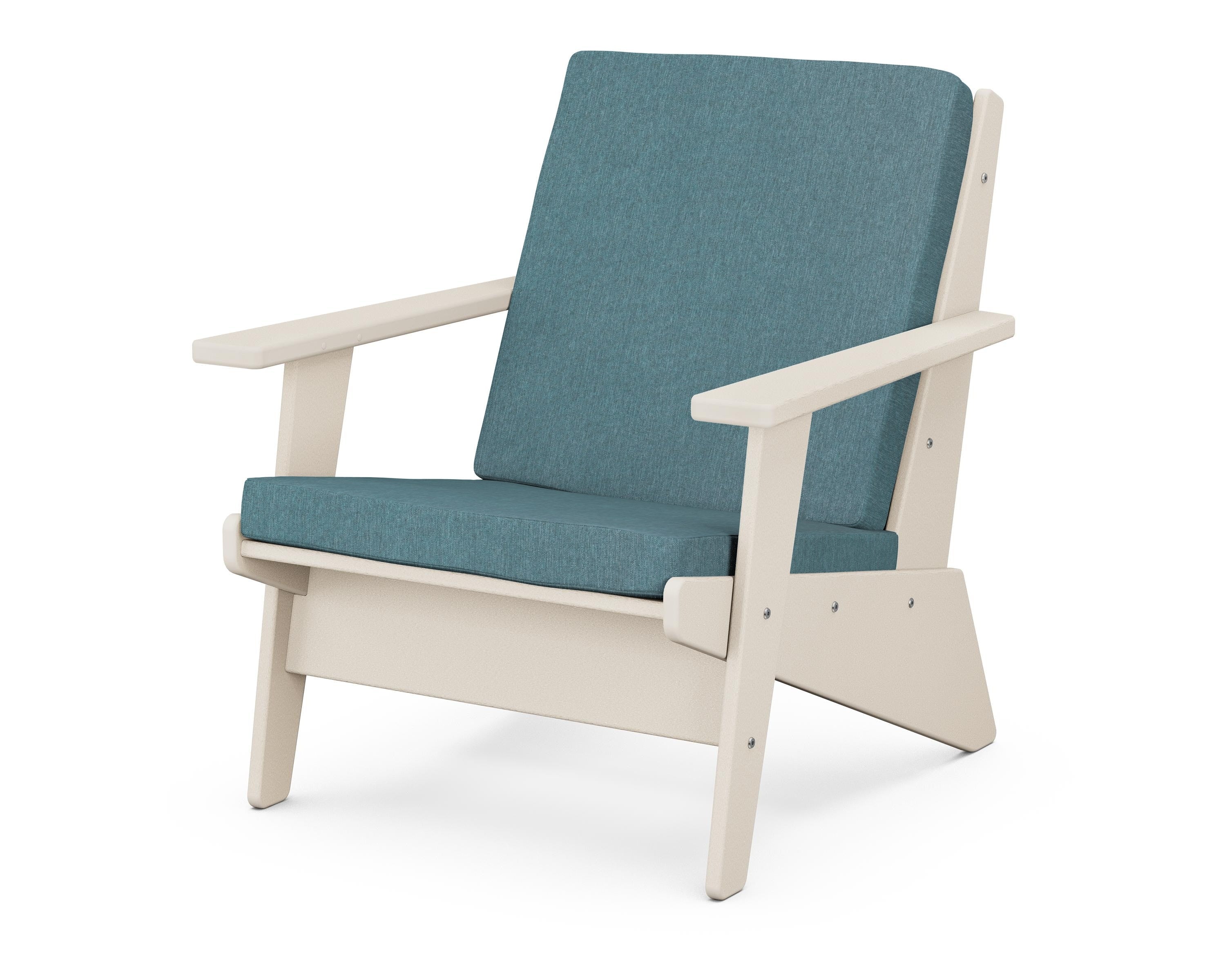 POLYWOOD® Riviera Modern Lounge Chair in Sand / Ocean Teal