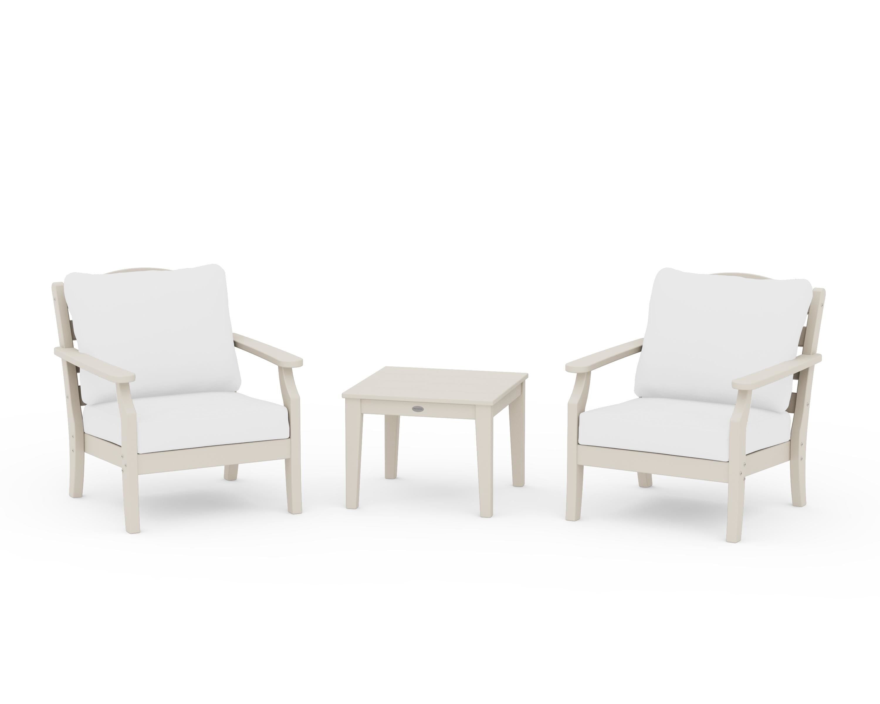 Draper James™ by  POLYWOOD® Savannah 3-Piece Deep Seating Set in Sand / Natural