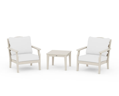 Draper James™ by  POLYWOOD® Savannah 3-Piece Deep Seating Set in Sand / Natural
