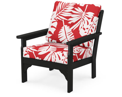 POLYWOOD® Vineyard Deep Seating Chair in Black / Leaf Crimson