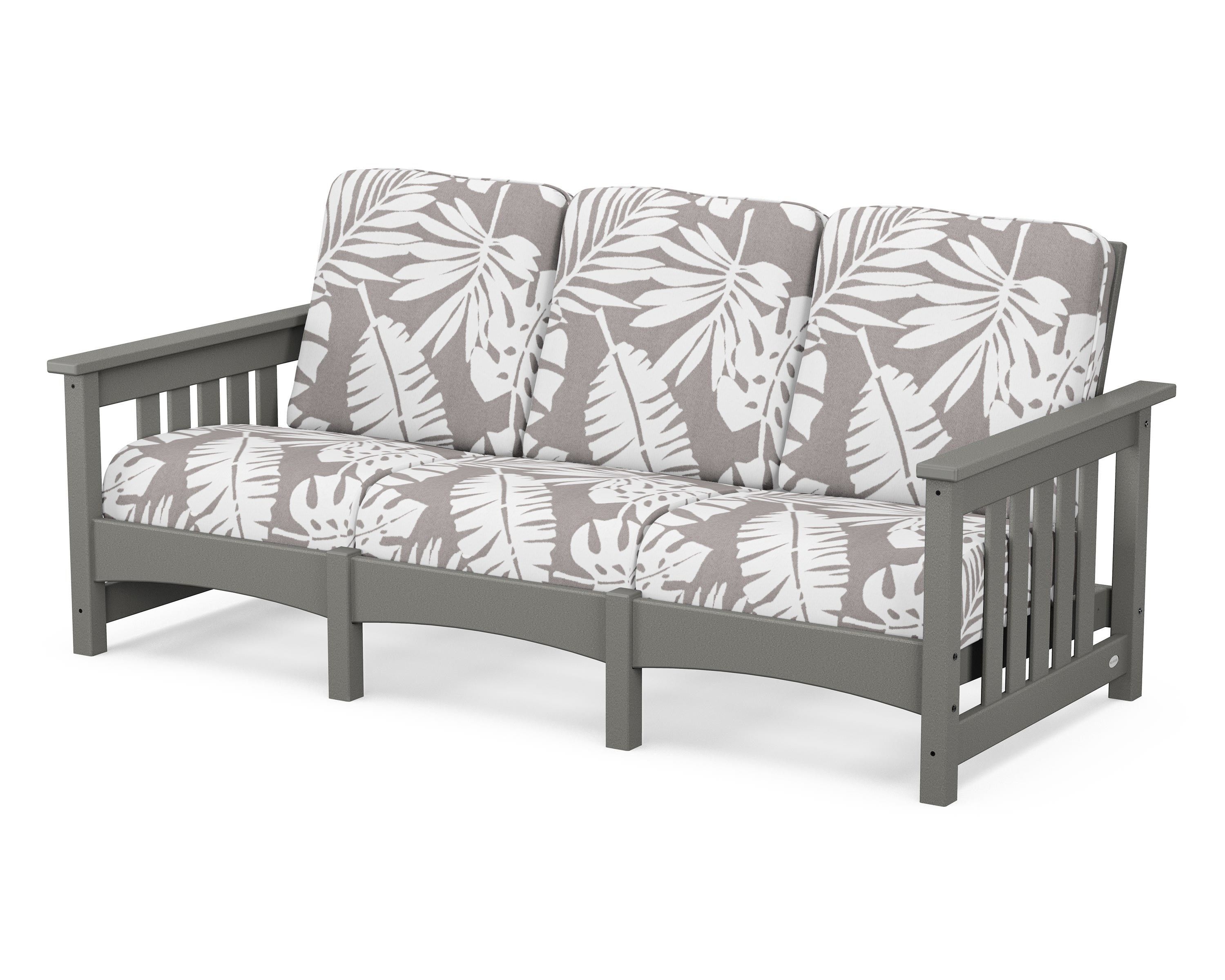 POLYWOOD® Club Mission Sofa in Slate Grey / Leaf Grey Mist