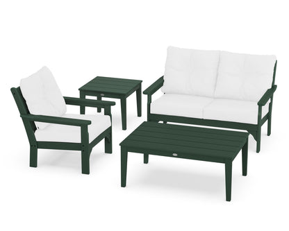 POLYWOOD® Vineyard 4-Piece Deep Seating Set in Green / Natural