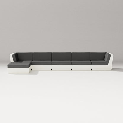 PW Designer Series Elevate 6-Piece Chaise Sectional in Vintage White / Spectrum Carbon