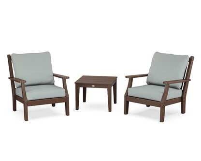 Country Living Wovendale 3-Piece Deep Seating Set in Mahogany / Spa