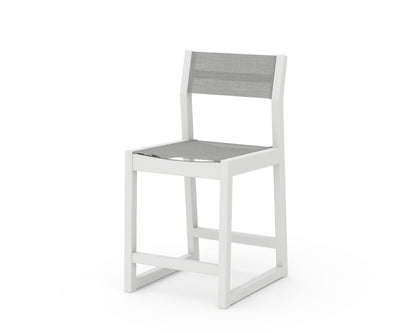 POLYWOOD® EDGE Sling Counter Side Chair in White / Metallic Sling