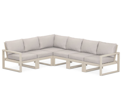 POLYWOOD® EDGE 6-Piece Modular Deep Seating Set in Sand / Dune Burlap