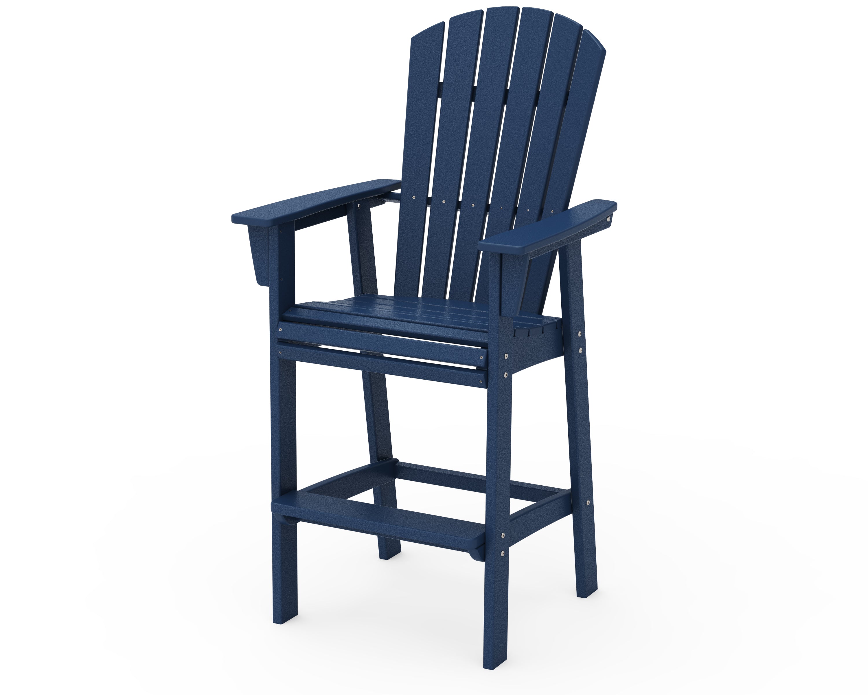 POLYWOOD® Nautical Curveback Adirondack Bar Chair in Navy
