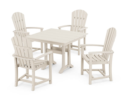 POLYWOOD® Palm Coast 5-Piece Farmhouse Dining Set With Trestle Legs in Sand