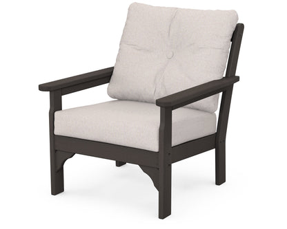 POLYWOOD® Vineyard Deep Seating Chair in Vintage Coffee / Dune Burlap
