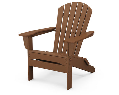 POLYWOOD® South Beach Folding Adirondack Chair in Teak