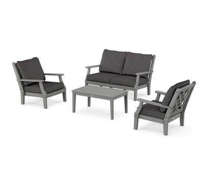Country Living Wovendale 4-Piece Deep Seating Set with Loveseat in Slate Grey / Ash Charcoal