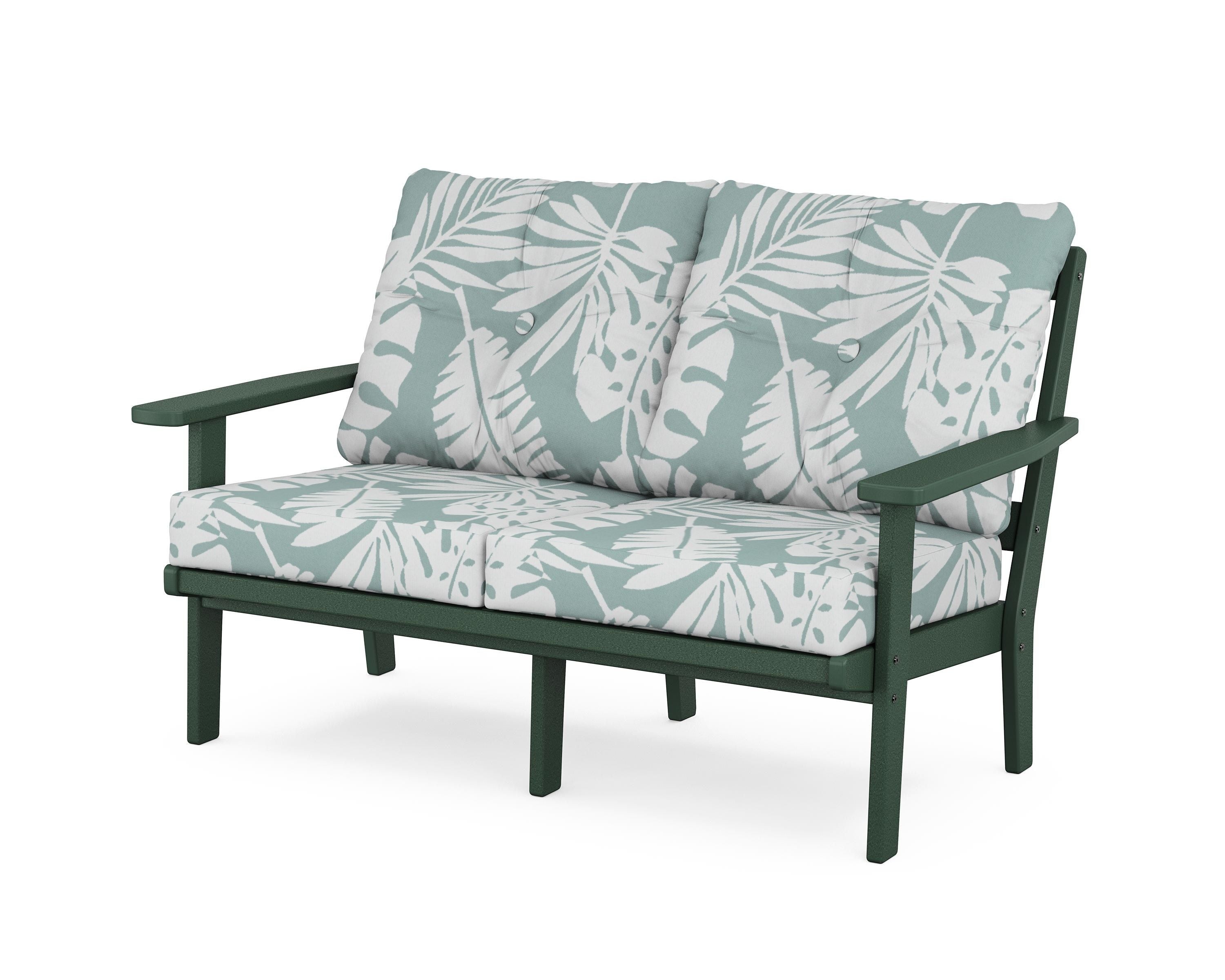 POLYWOOD® Prairie Deep Seating Loveseat in Green / Leaf Glacier Spa