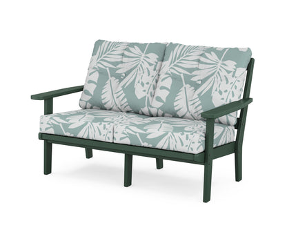 POLYWOOD® Prairie Deep Seating Loveseat in Green / Leaf Glacier Spa