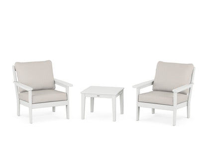 Country Living Cottage 3-Piece Deep Seating Set in White / Cast Ash