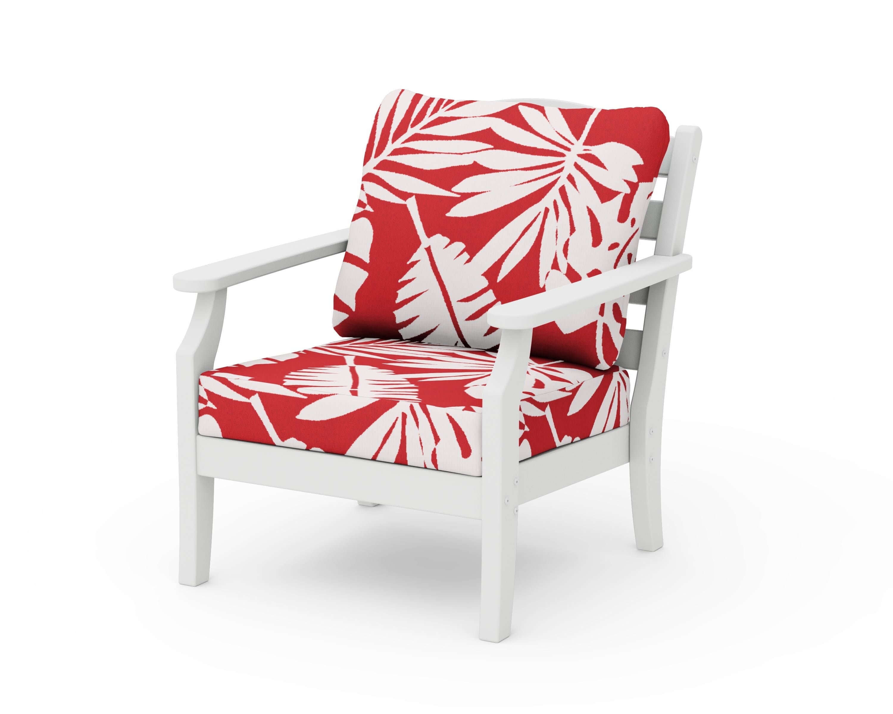 Draper James™ by  POLYWOOD® Savannah Deep Seating Chair in White / Leaf Crimson