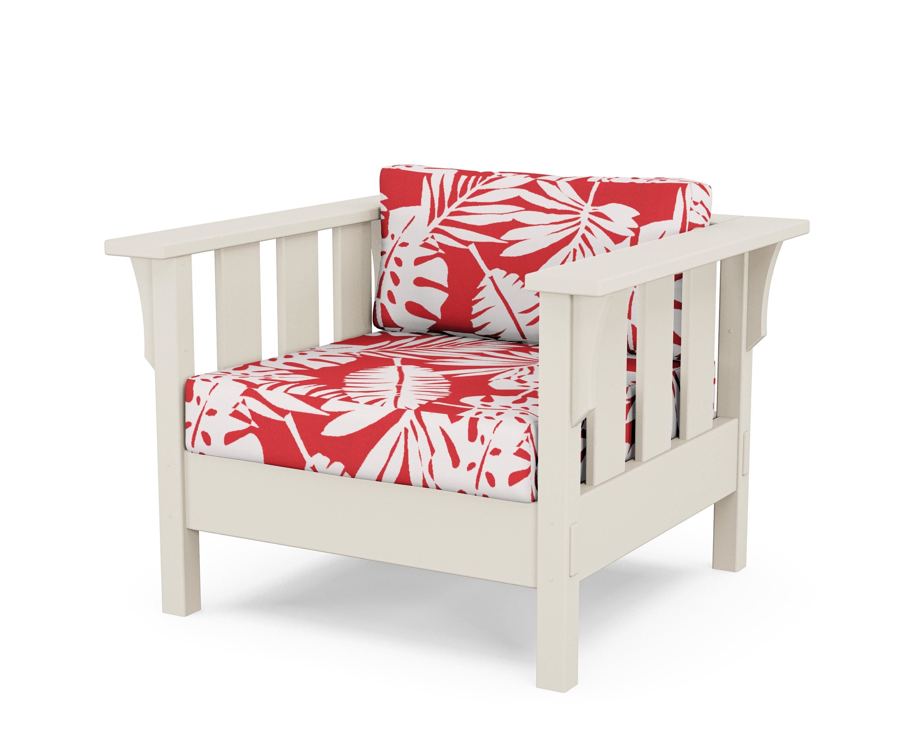 Martha Stewart by POLYWOOD® Acadia Deep Seating Chair in Sand / Leaf Crimson