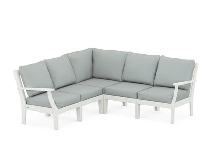 POLYWOOD® Braxton Modular 5-Piece Deep Seating Set in Vintage White / Spa