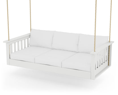 POLYWOOD® Vineyard Daybed Swing in White / Natural