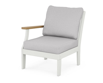 POLYWOOD® Braxton Modular Left Arm Chair in White / Natural / Granite