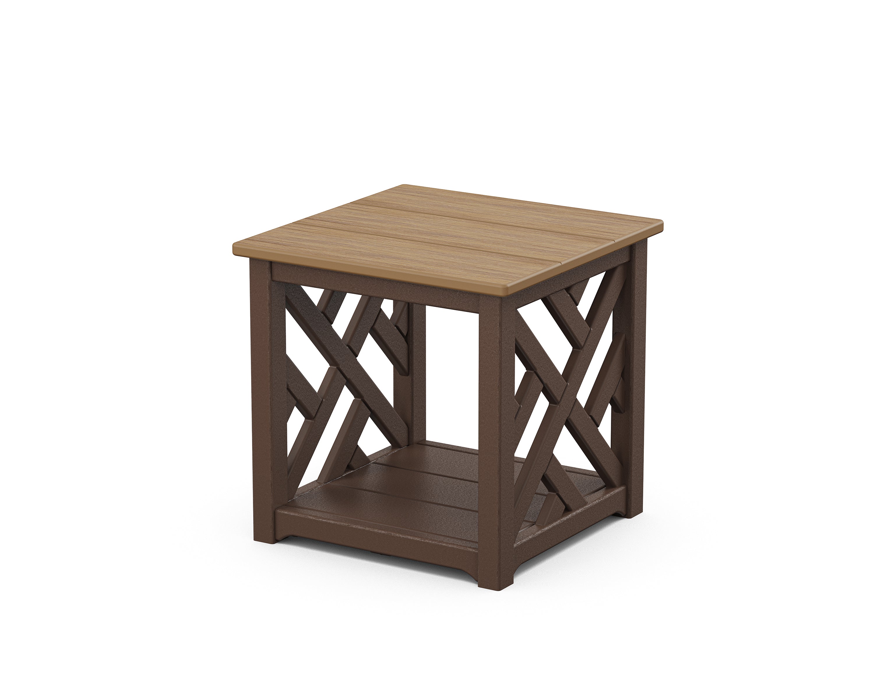 POLYWOOD® Chippendale Accent Table in Mahogany / Natural