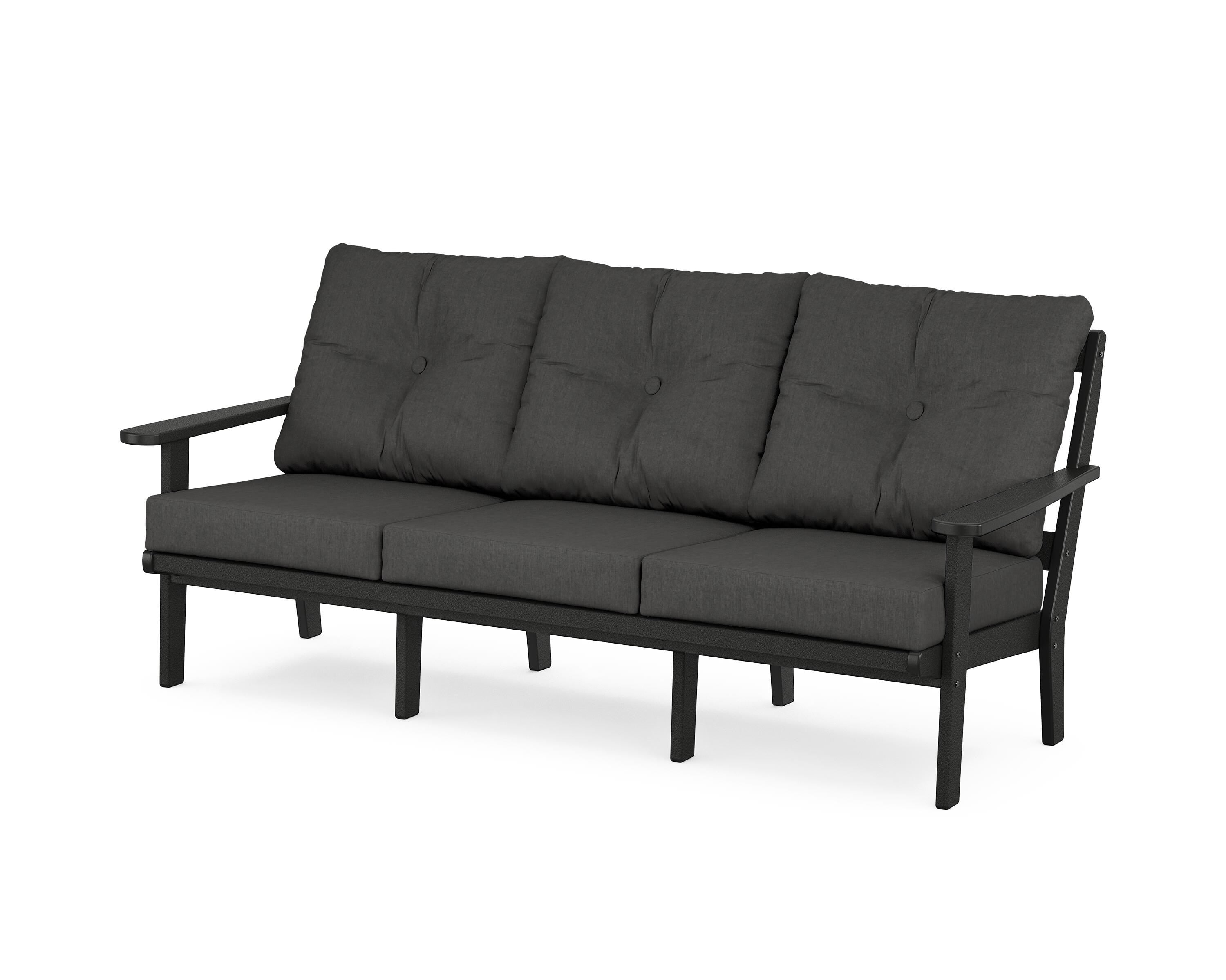 POLYWOOD® Mission Deep Seating Sofa in Black / Spectrum Carbon