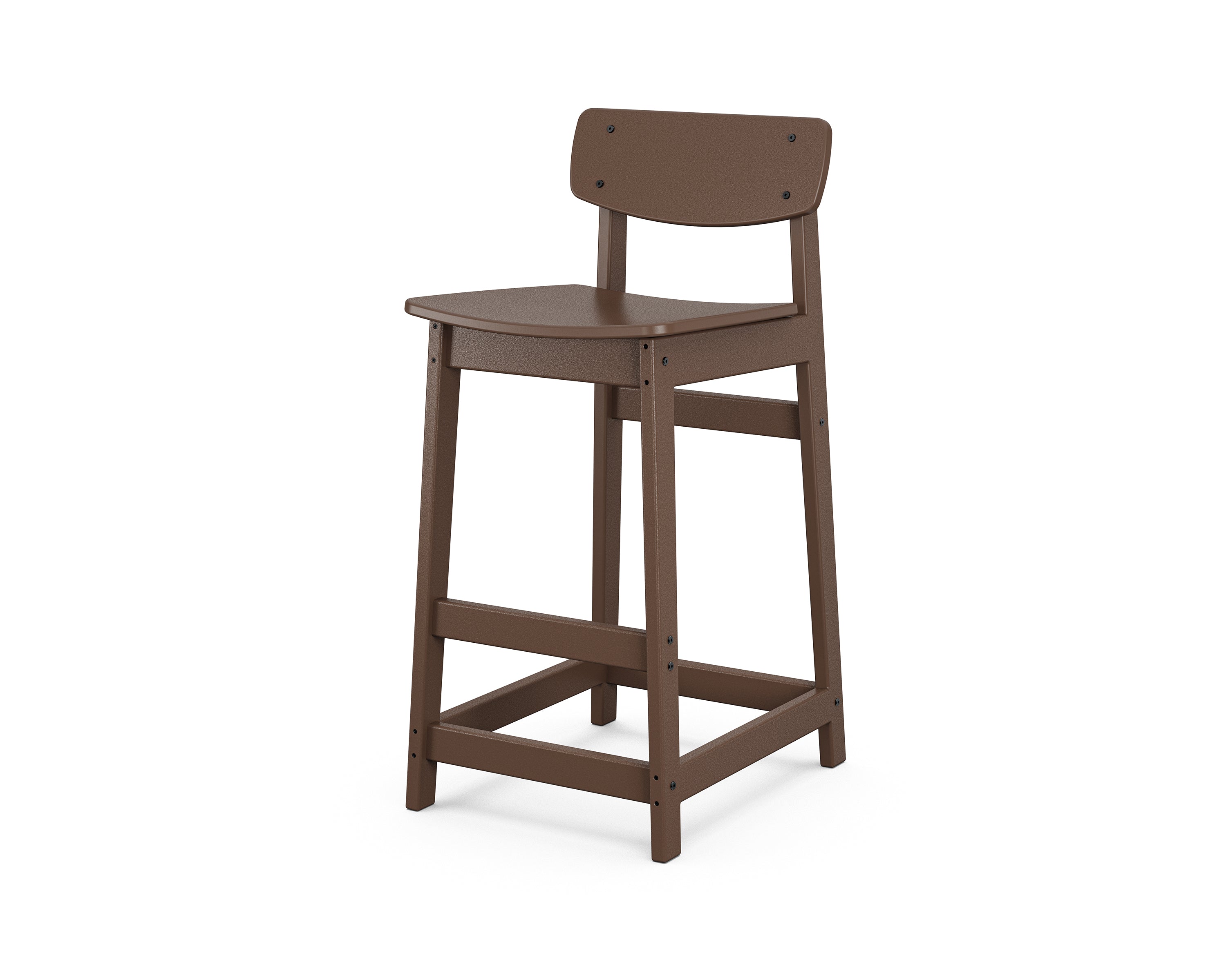 POLYWOOD® Modern Studio Urban Lowback Bar Chair in Mahogany
