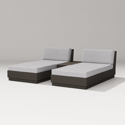 PW Designer Series Elevate Double Chaise Set in Vintage Coffee / Granite