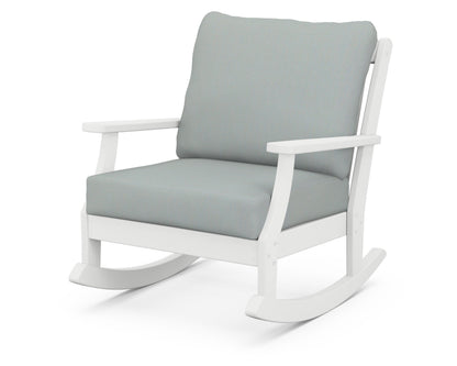 POLYWOOD® Braxton Deep Seating Rocking Chair in White / Spa