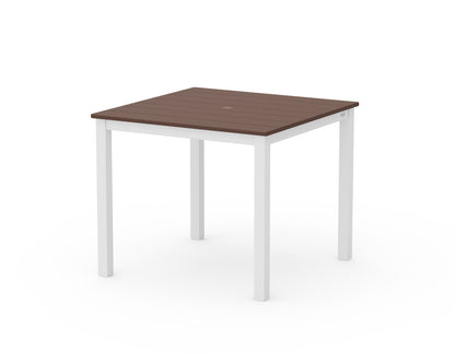 POLYWOOD® Main Street 36" x 36" Dining Table in White / Mahogany
