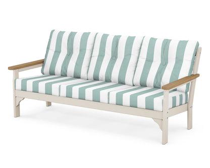 POLYWOOD® Vineyard Deep Seating Sofa in Sand / Natural / Cabana Stripe Glacier Spa