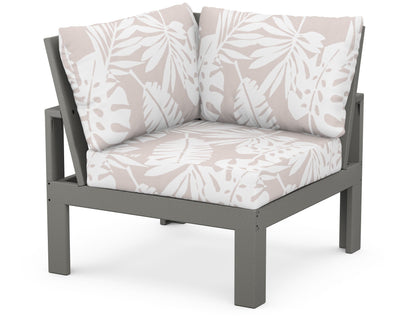 Unbranded Modular Corner Chair in Slate Grey / Leaf Dune Burlap