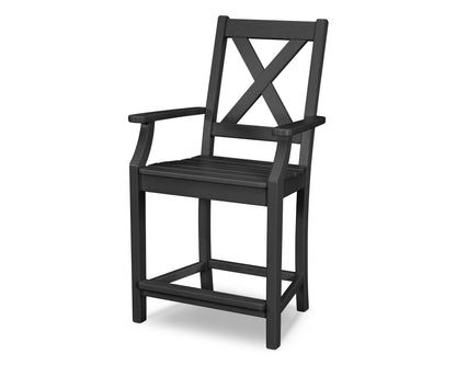POLYWOOD® Braxton Counter Arm Chair in Black