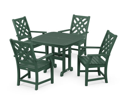 Country Living Wovendale 5-Piece Dining Set in Green