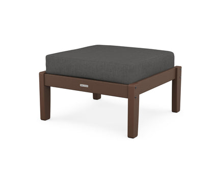 Martha Stewart by POLYWOOD® Chinoiserie Deep Seating Ottoman in Mahogany / Spectrum Carbon